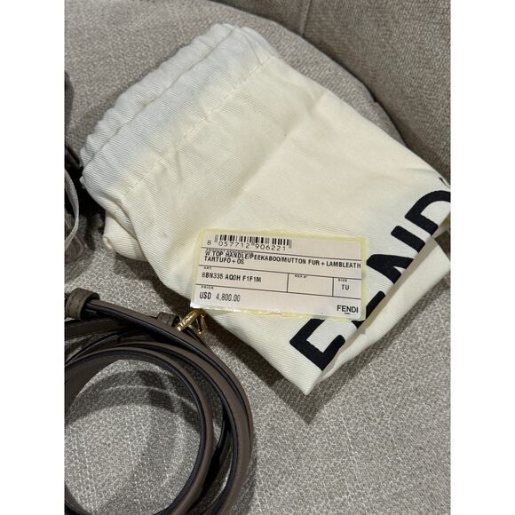 Fendi Shearling Peekaboo Shoulder Bag – Brown Shearling, Gold Hardware, BNWT - Picture 6 of 12